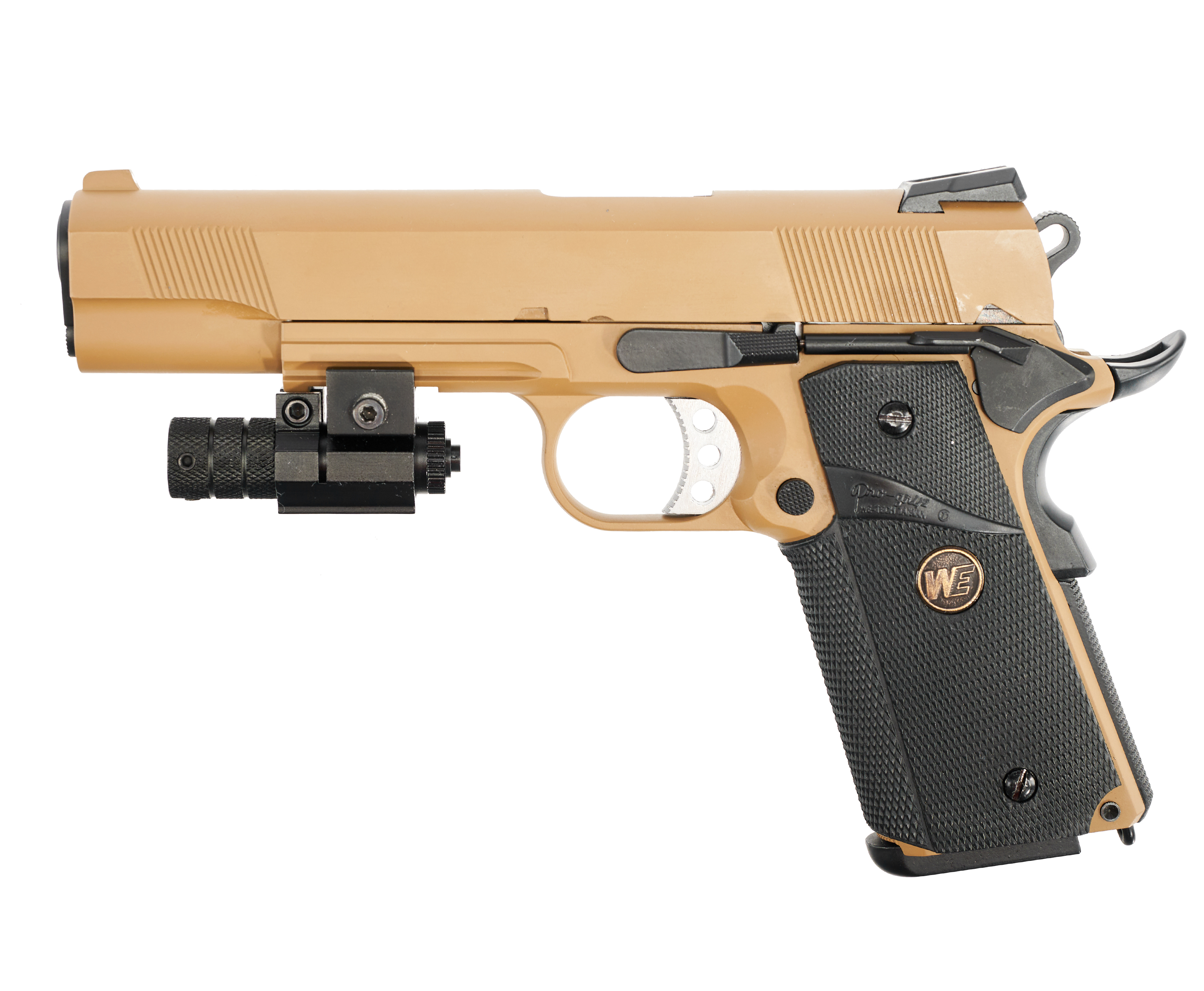 Страйкбольный пистолет WE Colt M1911A1 M.E.U. 6 мм, Tan, GBB, Weaver