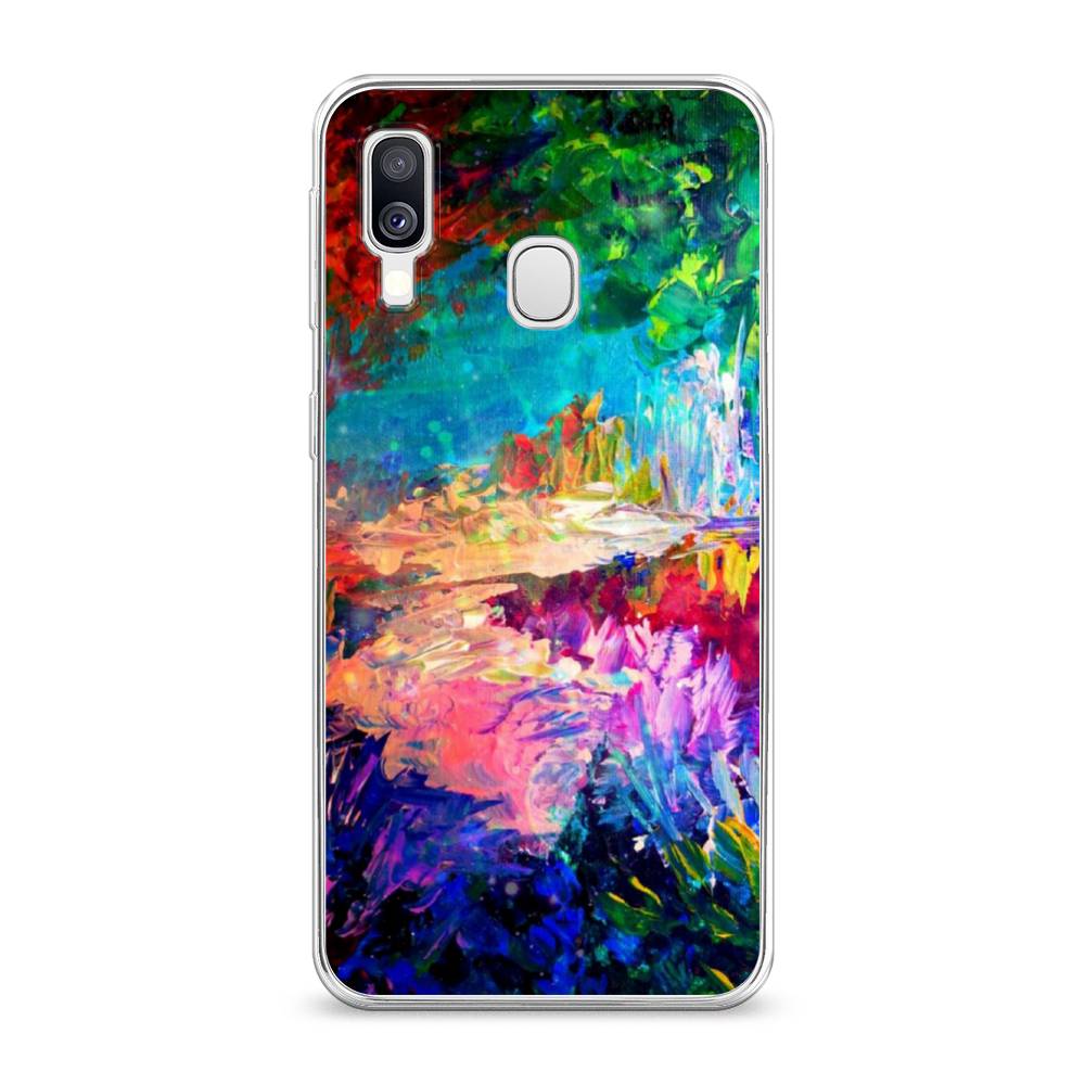 

Чехол на Samsung Galaxy A40 "Лес-гуашь", Синий;розовый;зеленый, 28050-4