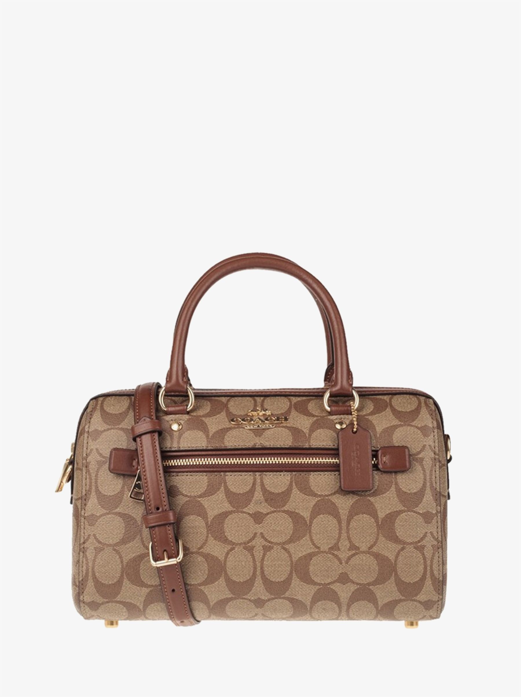 

Сумка женская Coach Rowan Satchel_CH0280 коричневая, Бежевый, Rowan Satchel_CH0280