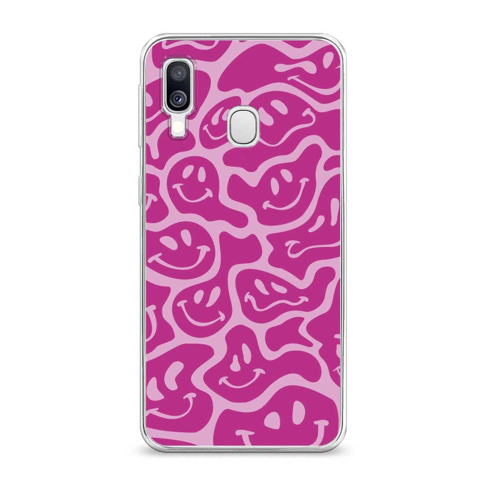 

Чехол на Samsung Galaxy A40 "Расплывчатые смайлики розовые", Фиолетовый, 28050-6