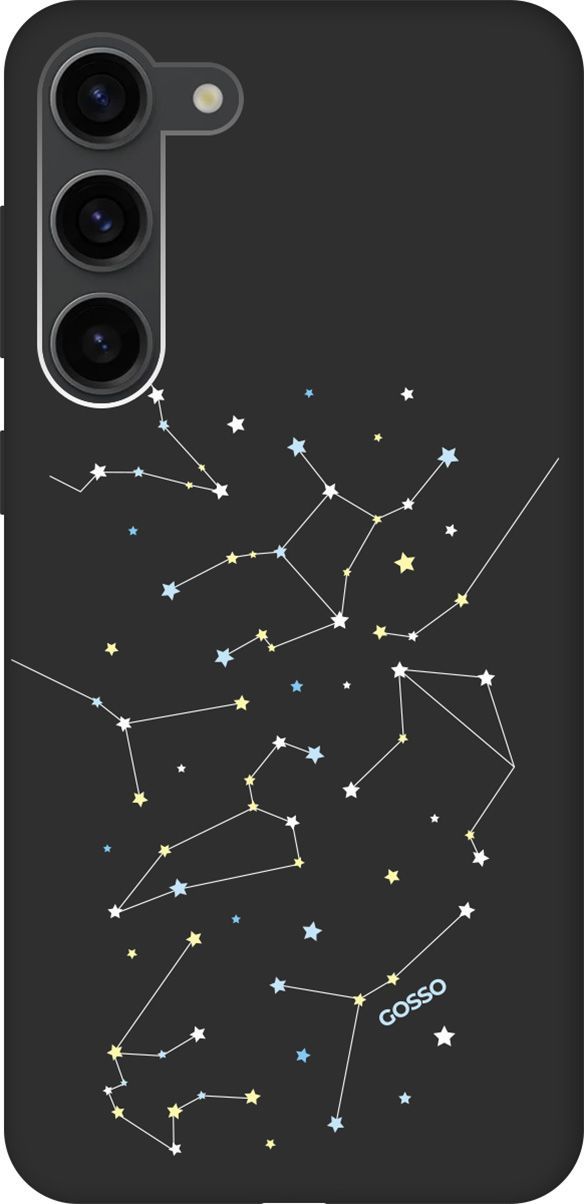 

Чехол на Samsung Galaxy S23+ с 3D принтом "Constellations" черный, Черный;белый, 158390