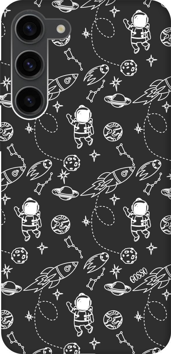 

Чехол на Samsung Galaxy S23+ с 3D принтом "Space W" черный, Черный;белый, 158390