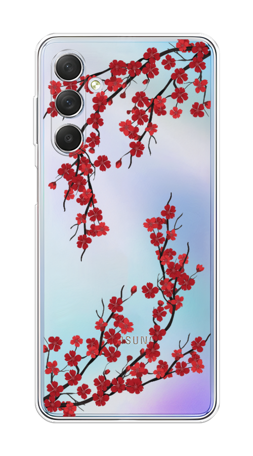 

Чехол на Samsung Galaxy M54 "Красная сакура", Красный;черный, 2108250-2