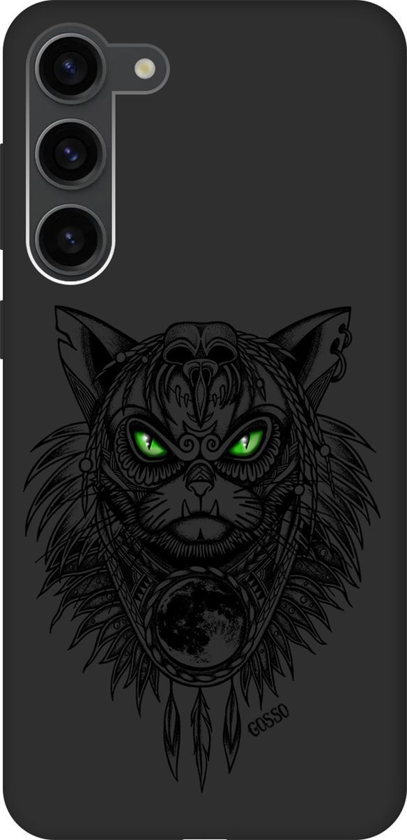 

Чехол на Samsung Galaxy S23+ с 3D принтом "Shaman Cat" черный, Черный;зеленый, 158390