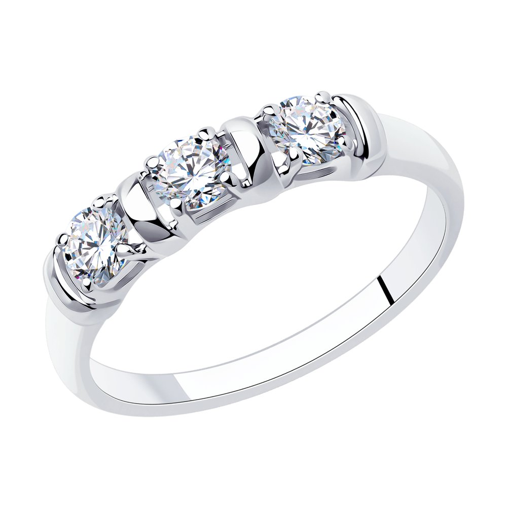 Кольцо из серебра с фианитом р. 16,5 Diamant 94-110-01304-1
