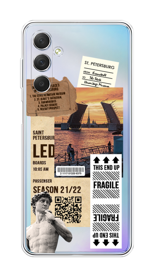 

Чехол на Samsung Galaxy M54 "Санкт-Петербург коллаж", Коричневый;бежевый;белый, 2108250-6