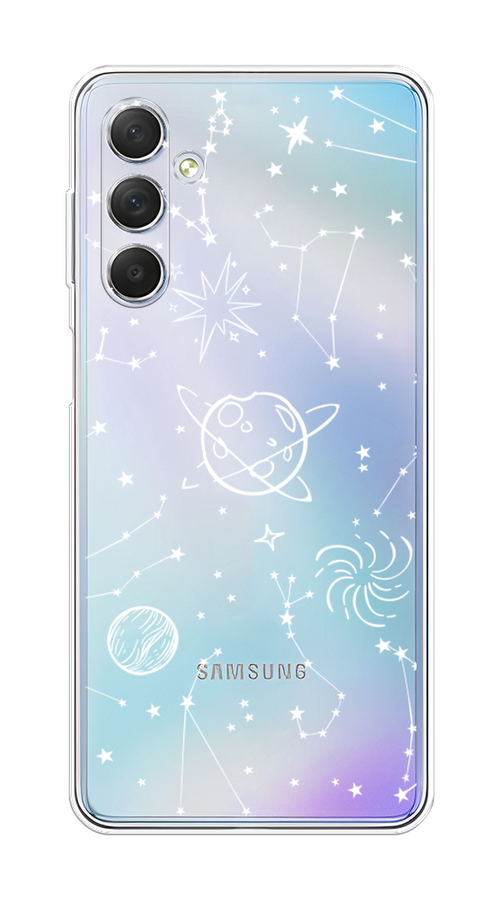 

Чехол на Samsung Galaxy M54 "Планеты в космосе", Белый, 2108250-2