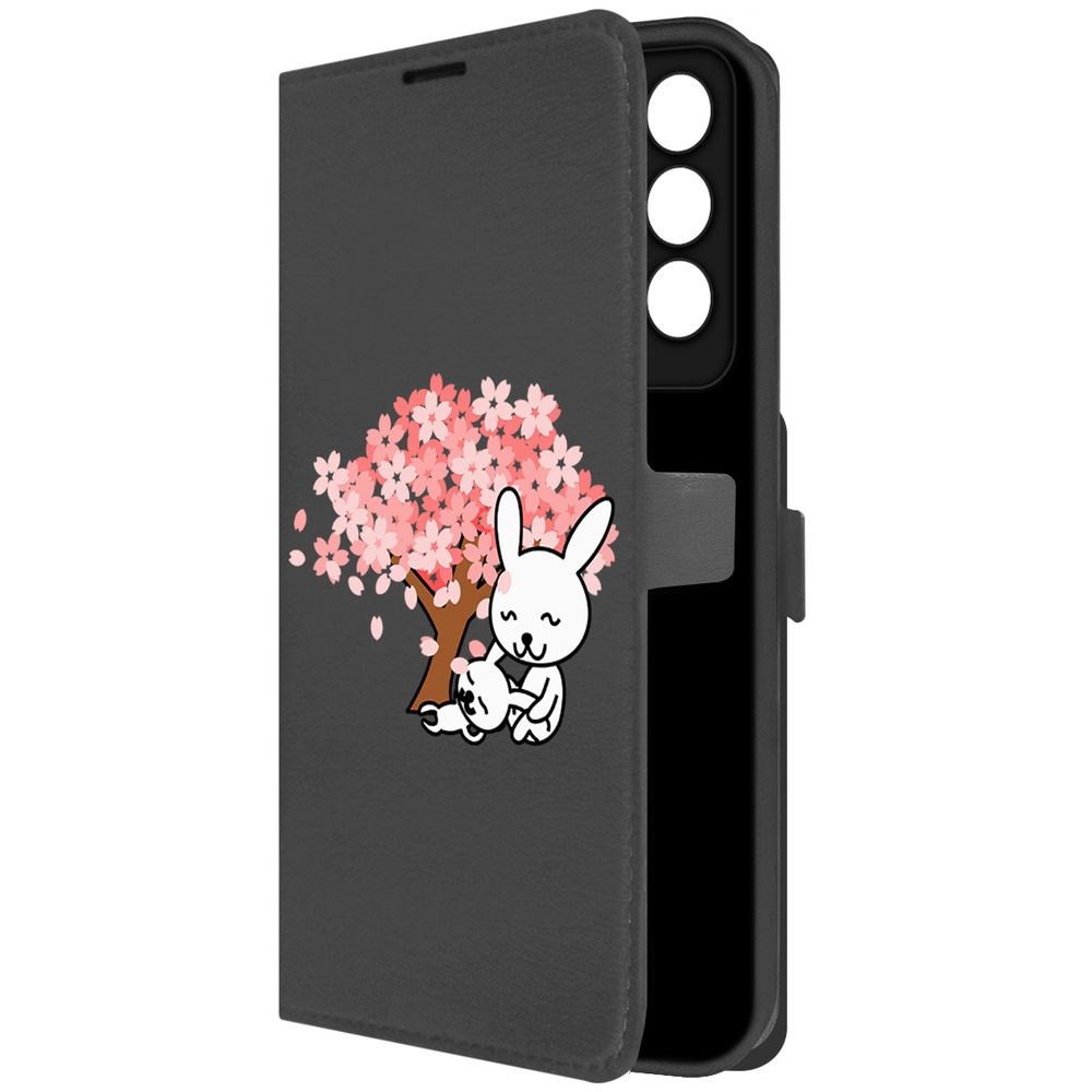 Чехол-книжка Krutoff Eco Book для Vivo T2 Кролики (черный)