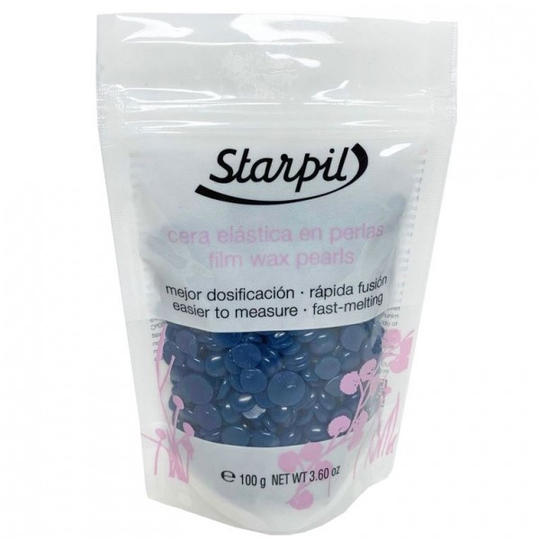 Высокоэластичный плёночный воск для депиляции в гранулах Starpil синий 100 г воск горячий плёночный в гранулах 700 гр 06 lavender