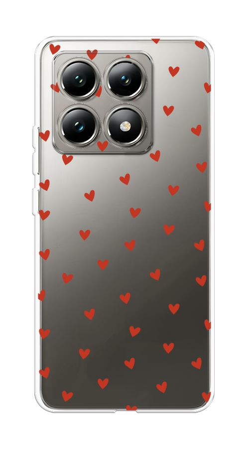 

Чехол на Xiaomi 14T "Red hearts", Красный;прозрачный, 322850-1