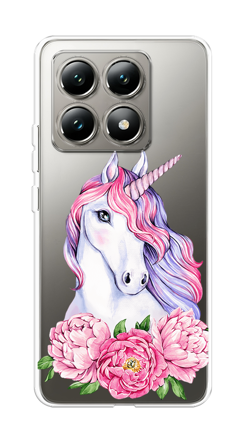 

Чехол на Xiaomi 14T "Единорог с пионами", Розовый;белый;зеленый, 322850-1