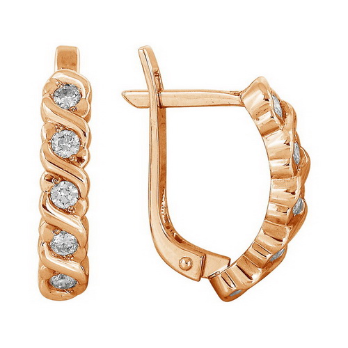 

Серьги из красного золота Александра 20202, swarovski, 20202