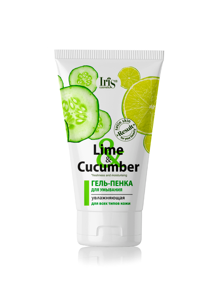 фото Гель-пенка iris cosmetic lime & cucumber д/умывания увлажняющая для всех типов кожи 150мл