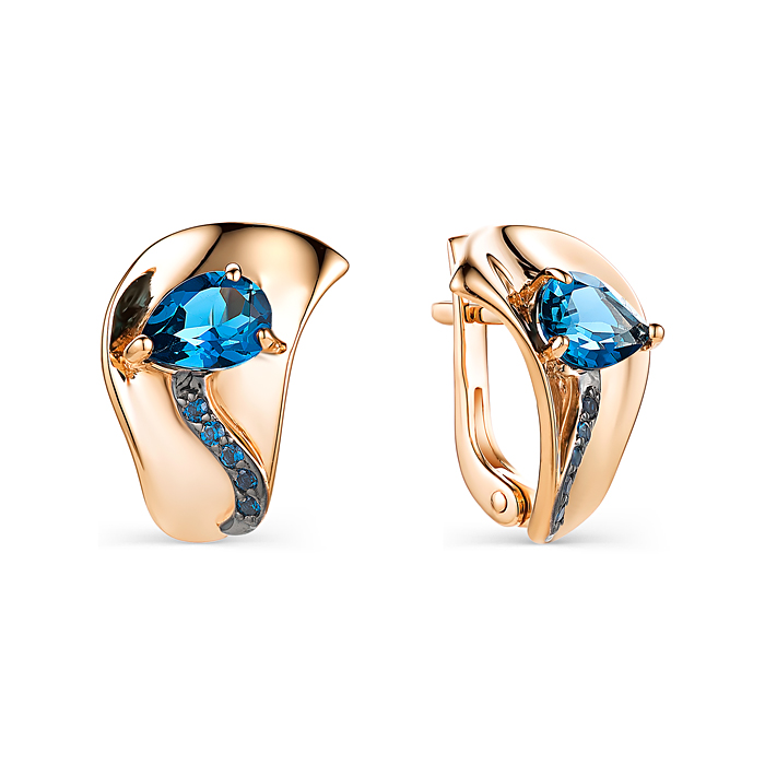 

Серьги из красного золота BOLSHAKOFF 2-710, гранат\ фианит, 2-710