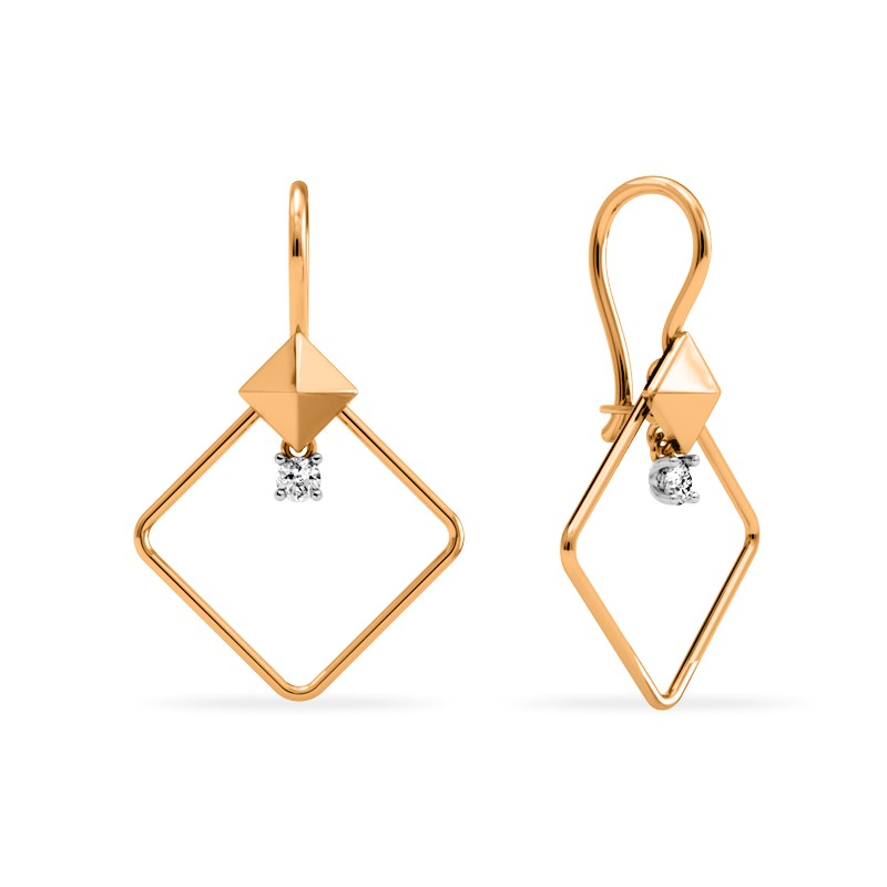 

Серьги из красного золота Санис 01-216555, фианит, 01-216555