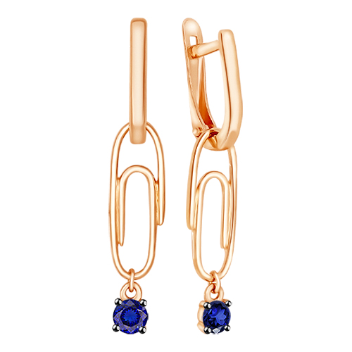 

Серьги из красного золота Золотые узоры 62-0089, фианит, 62-0089