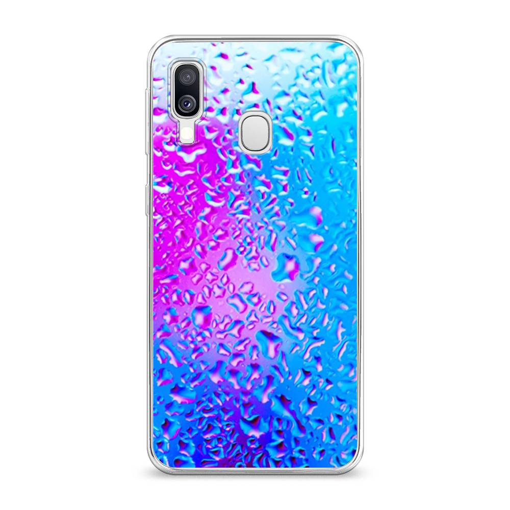 

Чехол на Samsung Galaxy A40 "Капли на стекле", Голубой;розовый, 28050-3