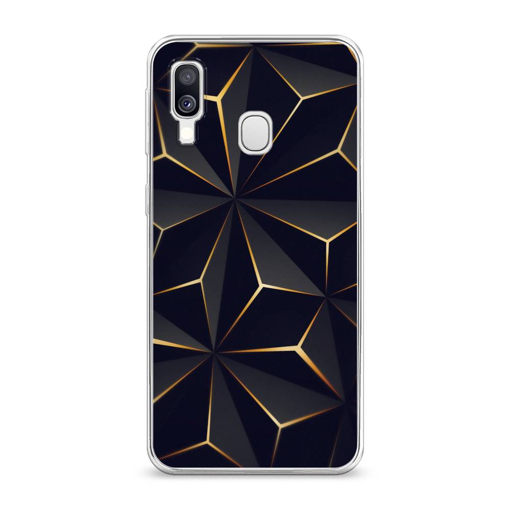 

Чехол на Samsung Galaxy A40 "Черные полигоны", Золотистый;черный, 28050-3