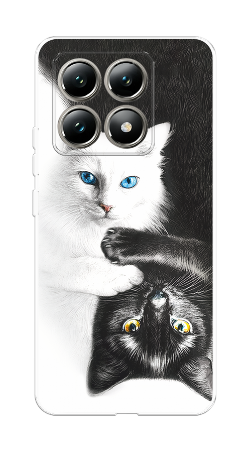 

Чехол на Xiaomi 14T "Коты Инь-Янь", Черный;белый;голубой, 322850-1