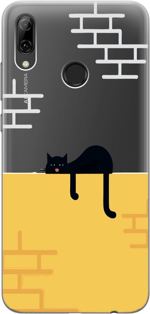 

Чехол на Honor 10 Lite/Huawei P Smart (2019) "Lazy Cat" прозрачный, Прозрачный;желтый, 5242