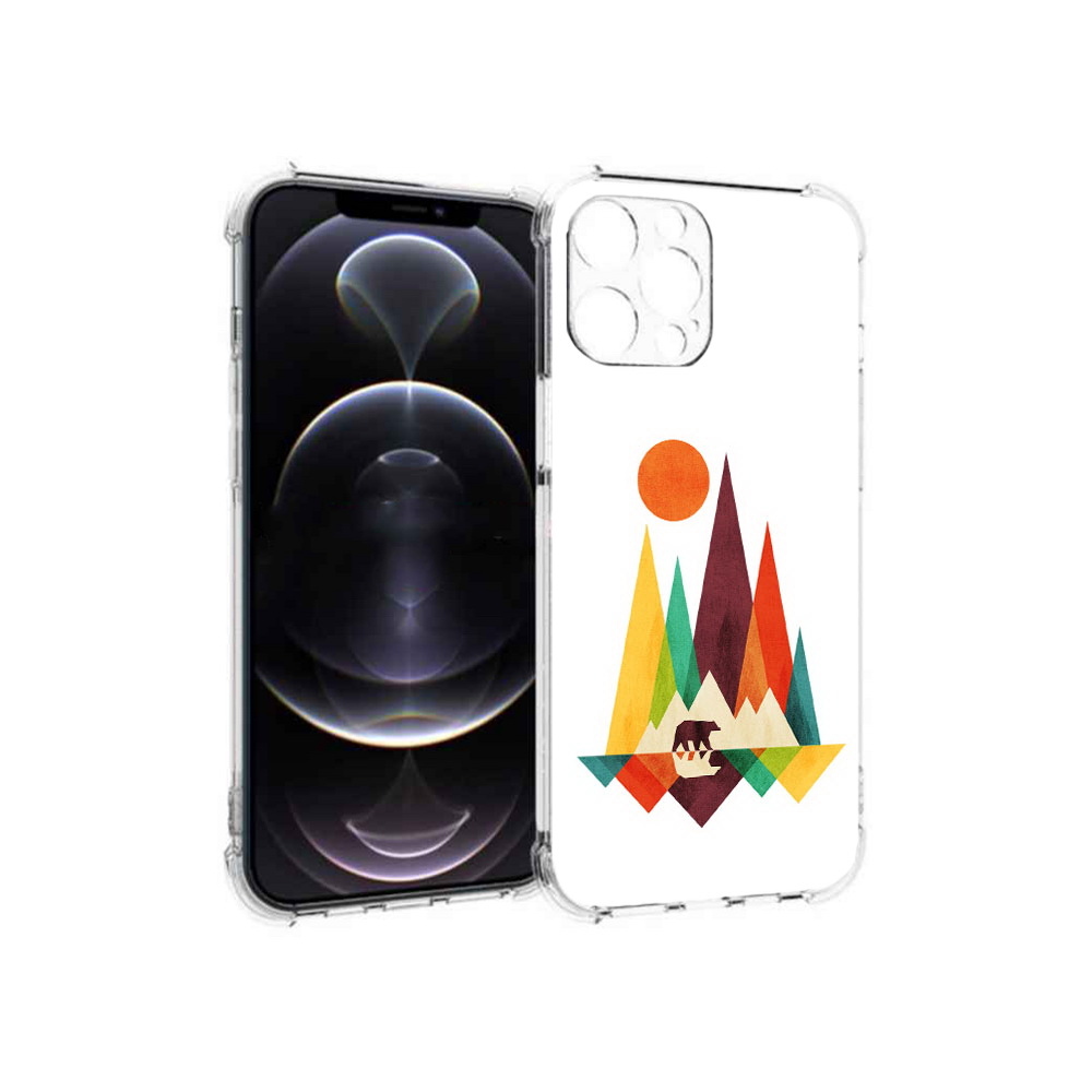 

Чехол MyPads Tocco для Apple iPhone 12 Pro Max нарисованные горы с медведем, Прозрачный, Tocco