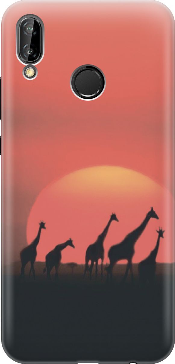 

Чехол на Huawei P20 Lite/Nova 3e с принтом "Жирафы", Красный, 6550
