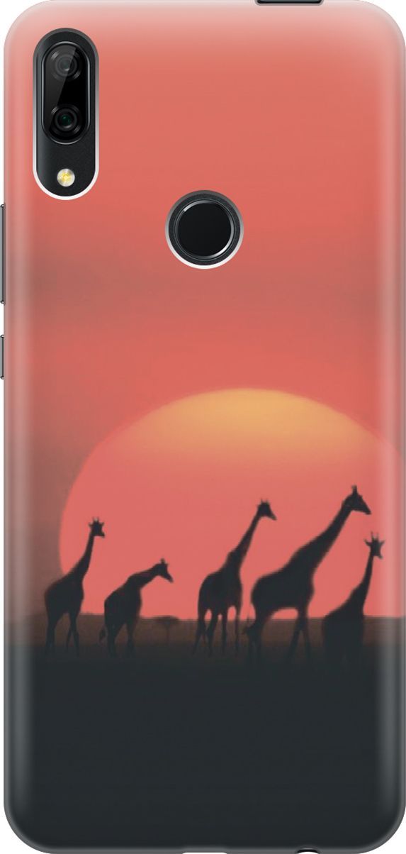 

Чехол на Honor 9X/9X Premium/Huawei P Smart Z/Y9 Prime (2019) "Жирафы", Красный, 6422
