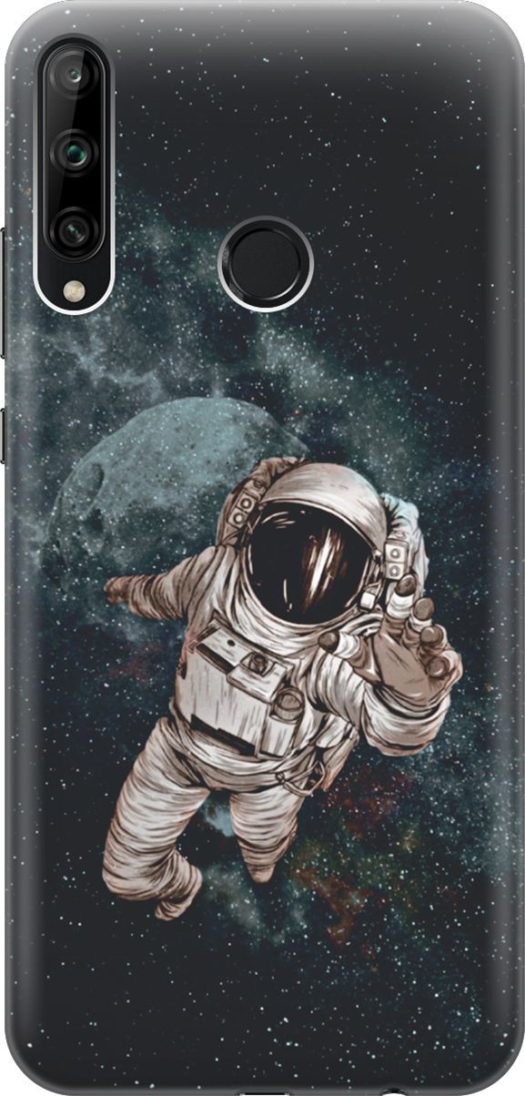 

Чехол на Honor 9C/Huawei P40 Lite E с принтом "Космонавт", Белый;черный, 6413