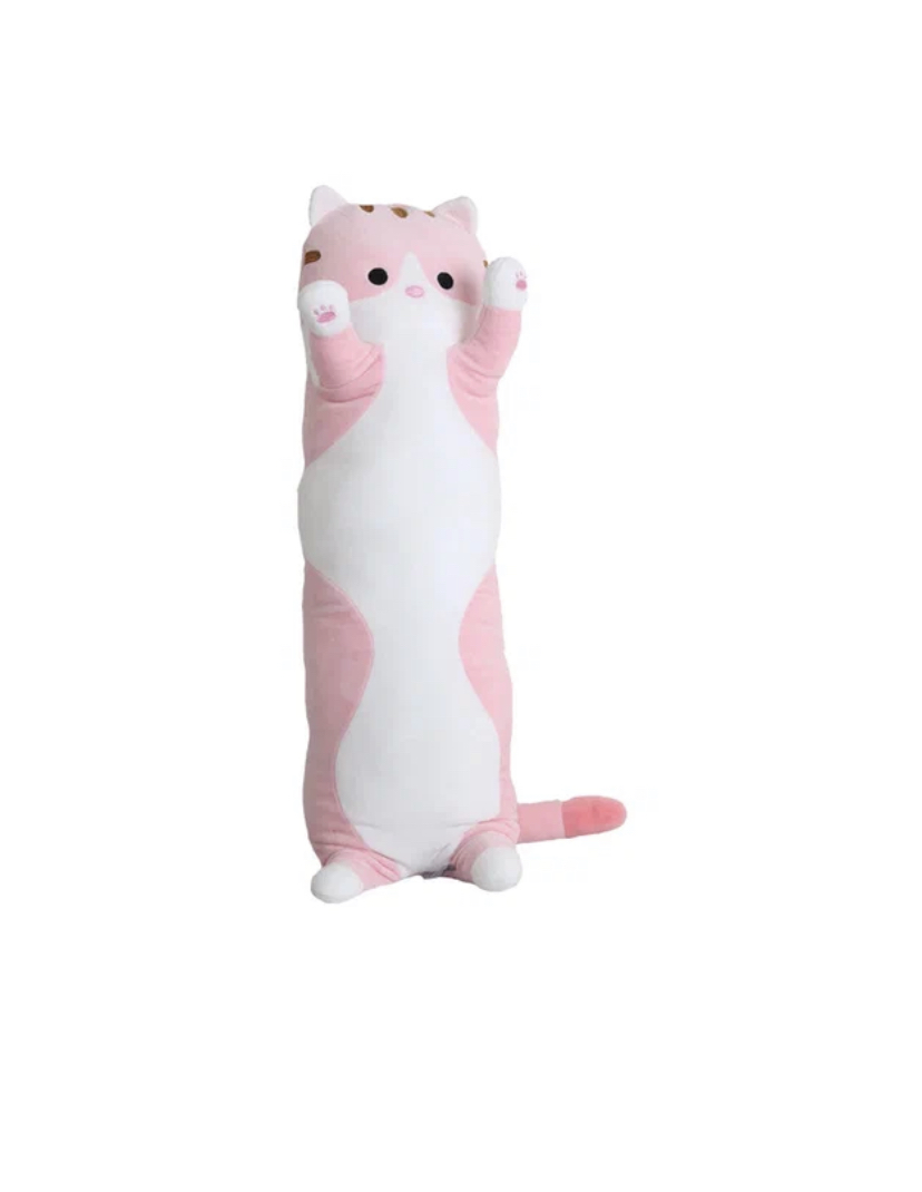 Мягкая игрушка - подушка Кот батон, 150 см розовый