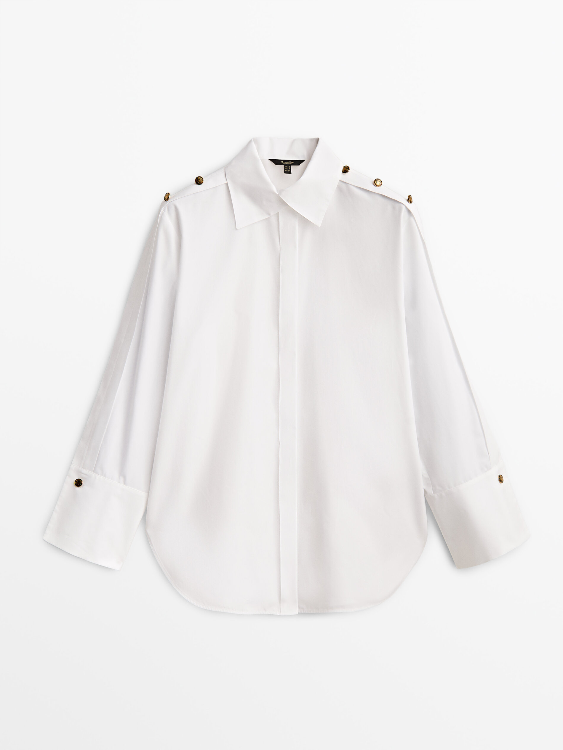 

Рубашка женская Massimo Dutti 05161631250 белая S, 05161631250