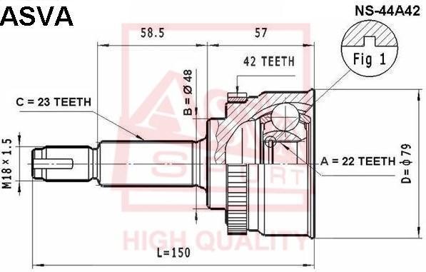

Шрус ASVA NS44A42
