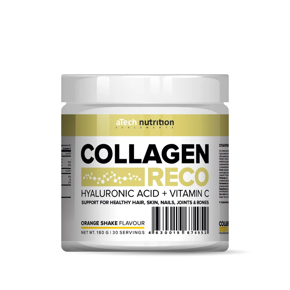 Коллаген со вкусом апельсиновый шейк, aTech Nutrition Collagen Reco 180 гр.