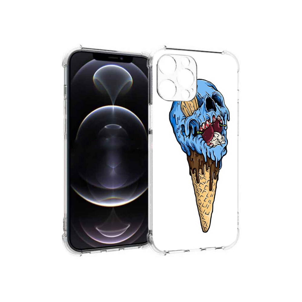 

Чехол MyPads Tocco для Apple iPhone 12 Pro Max мороженное череп (PT157374.616.484), Прозрачный, Tocco