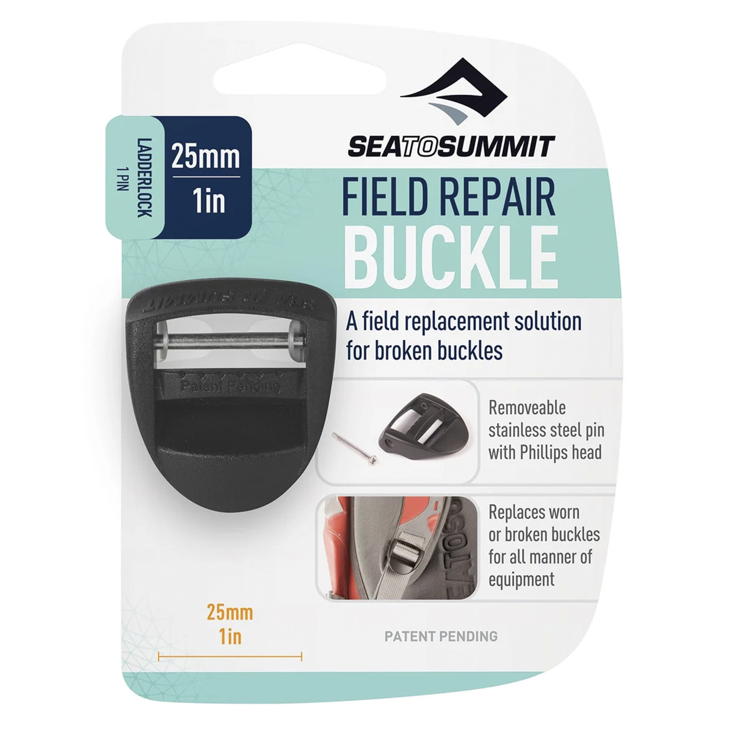 Пряжка Sea To Summit Field Repair Buckle 25mm Ladderlock 1 pin Black (б/р:ONE SIZE)