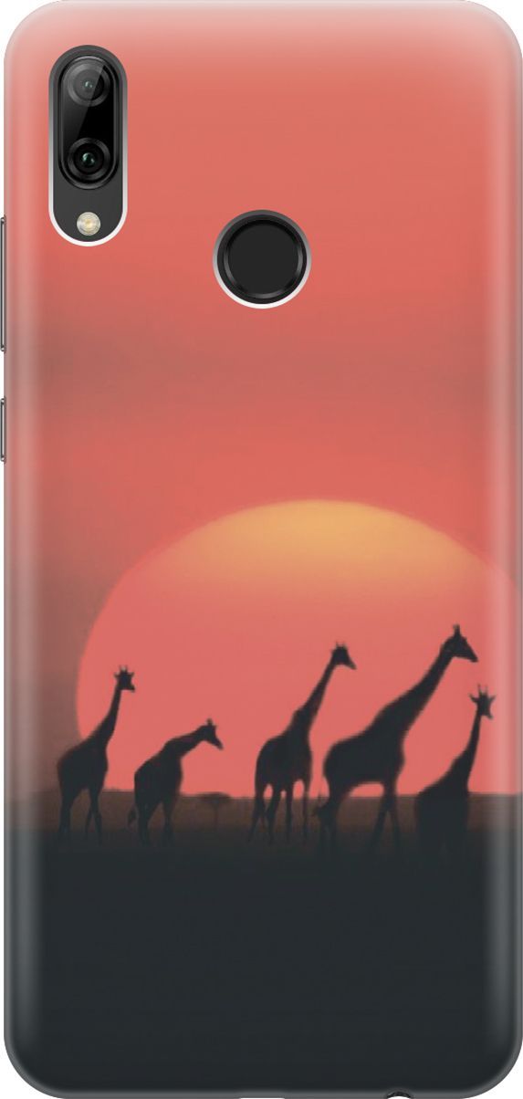 

Чехол на Honor 10 Lite/Huawei P Smart (2019) "Жирафы", Красный, 5883