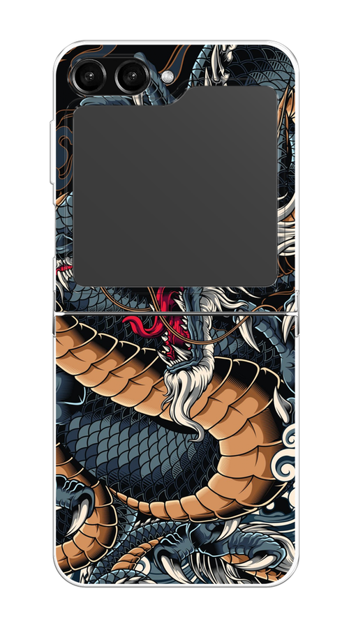 

Чехол на Samsung Galaxy Z Flip 5 "Japanese Dragon", Коричневый;черный;синий, 2108350-1