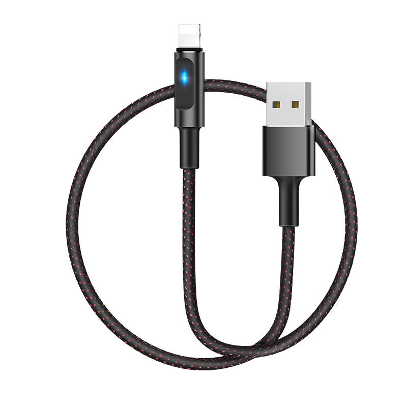 фото Кабель hoco u47 usb - lightning, 1.2м, 2.4a, нейлон, черный