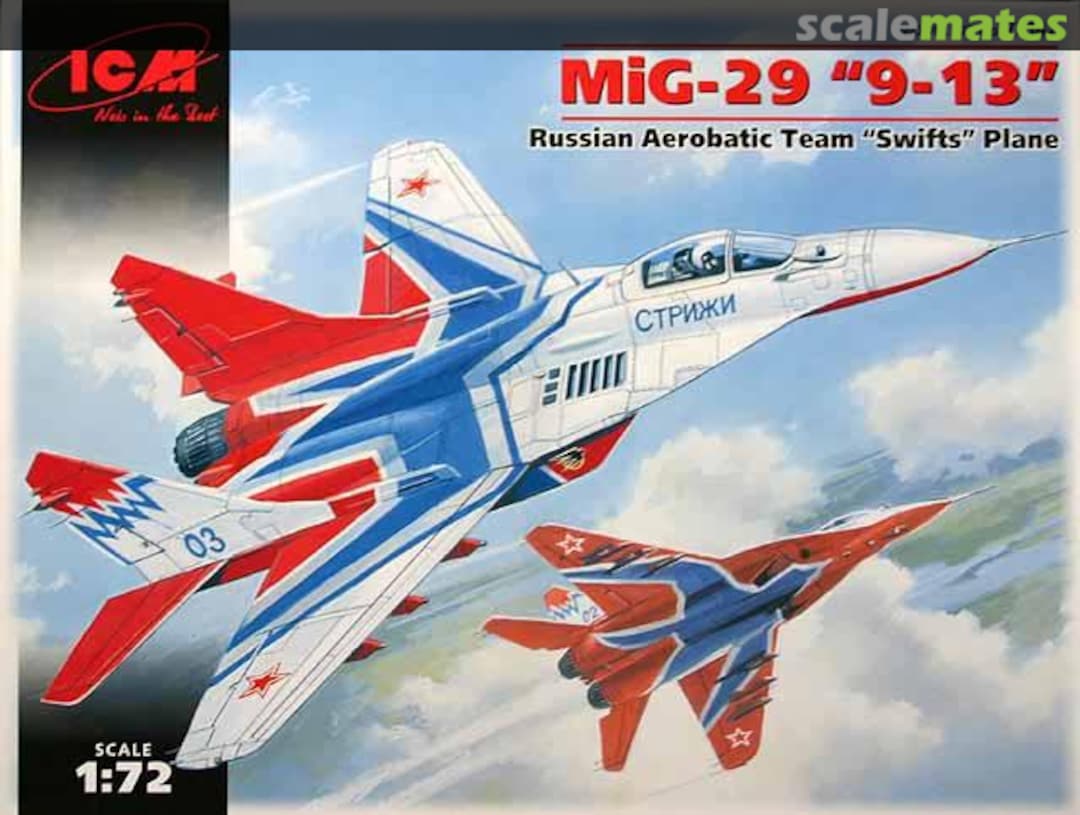 

Сборная модель ICM 1/72 MiG-29 "9-13", пилотажная группа "Стрижи" 72142