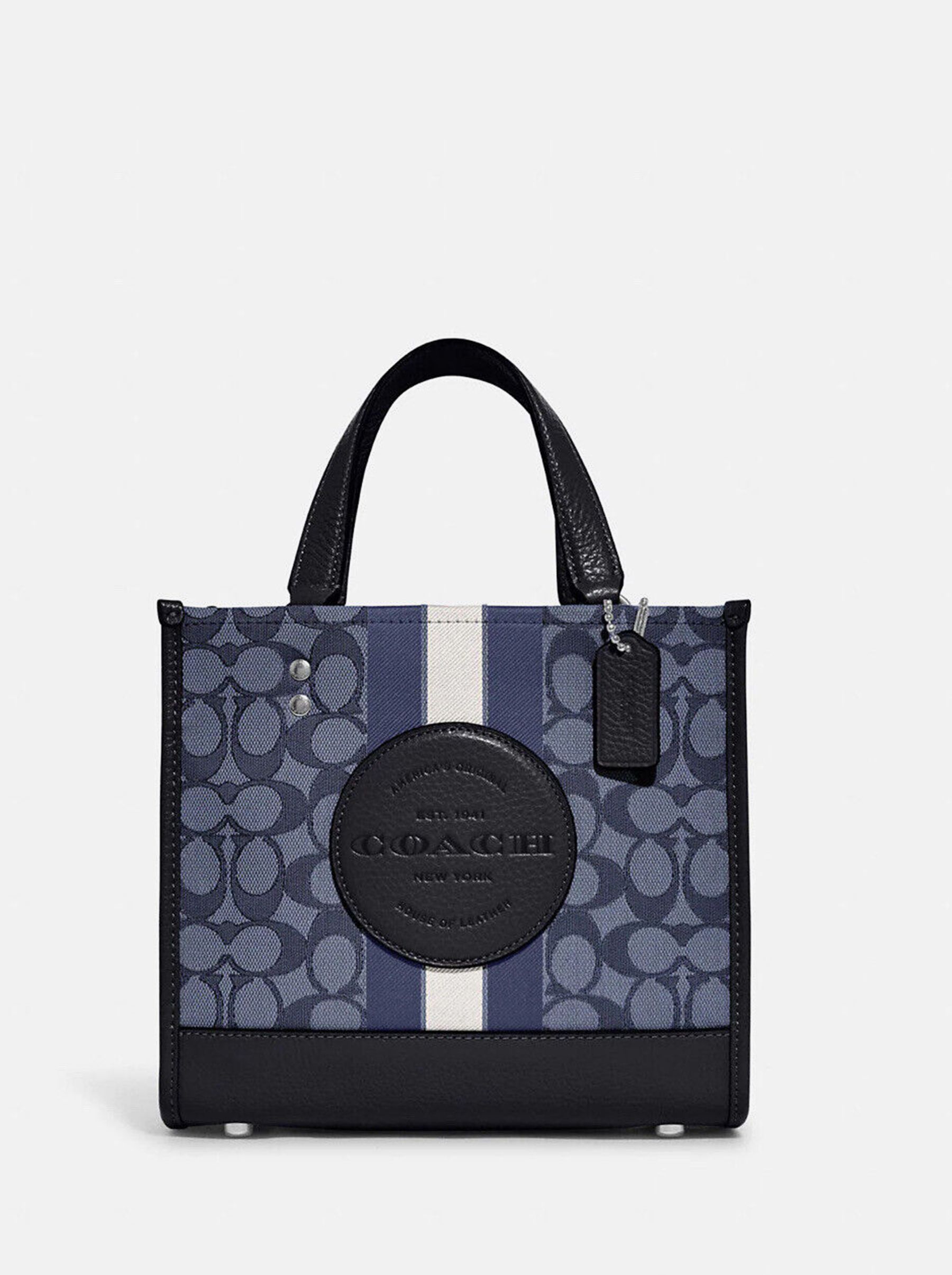

Сумка женская Coach Dempsey Tote 22_CH0241 темно-синяя;черная, Белый;розовый, Dempsey Tote 22_CH0241