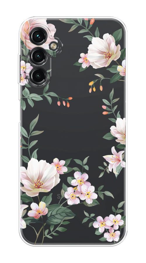 

Чехол на Samsung Galaxy A14 4G "Beautiful white flowers", Бежевый;зеленый, 2107950-1