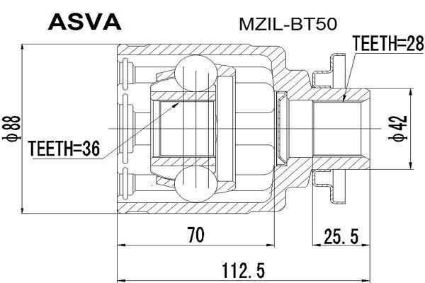 

Шрус ASVA MZILBT50