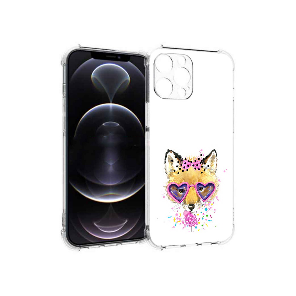 

Чехол MyPads Tocco для Apple iPhone 12 Pro Max лисенок с бантиком (PT157374.616.441), Прозрачный, Tocco