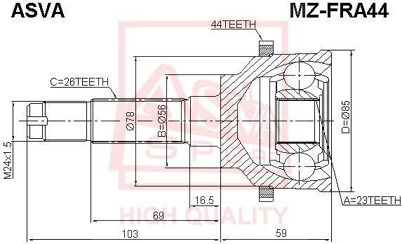 

Шрус ASVA MZFRA44