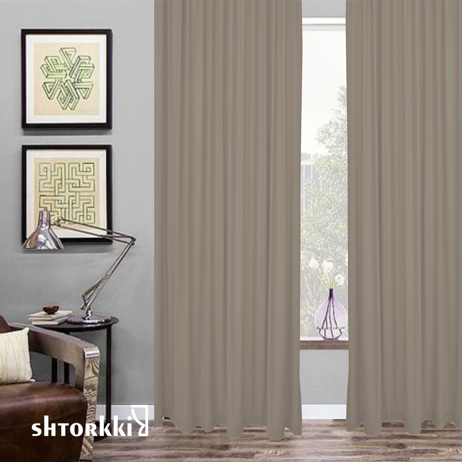 

Шторы интерьерные Shtorkki бархат Beige 350х266 см, IB-108