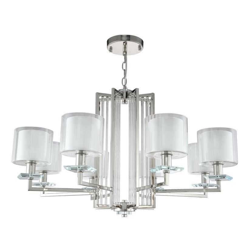

Подвесная люстра Crystal Lux с поддержкой Маруся NICOLAS SP-PL8 NICKEL/WHITE-М