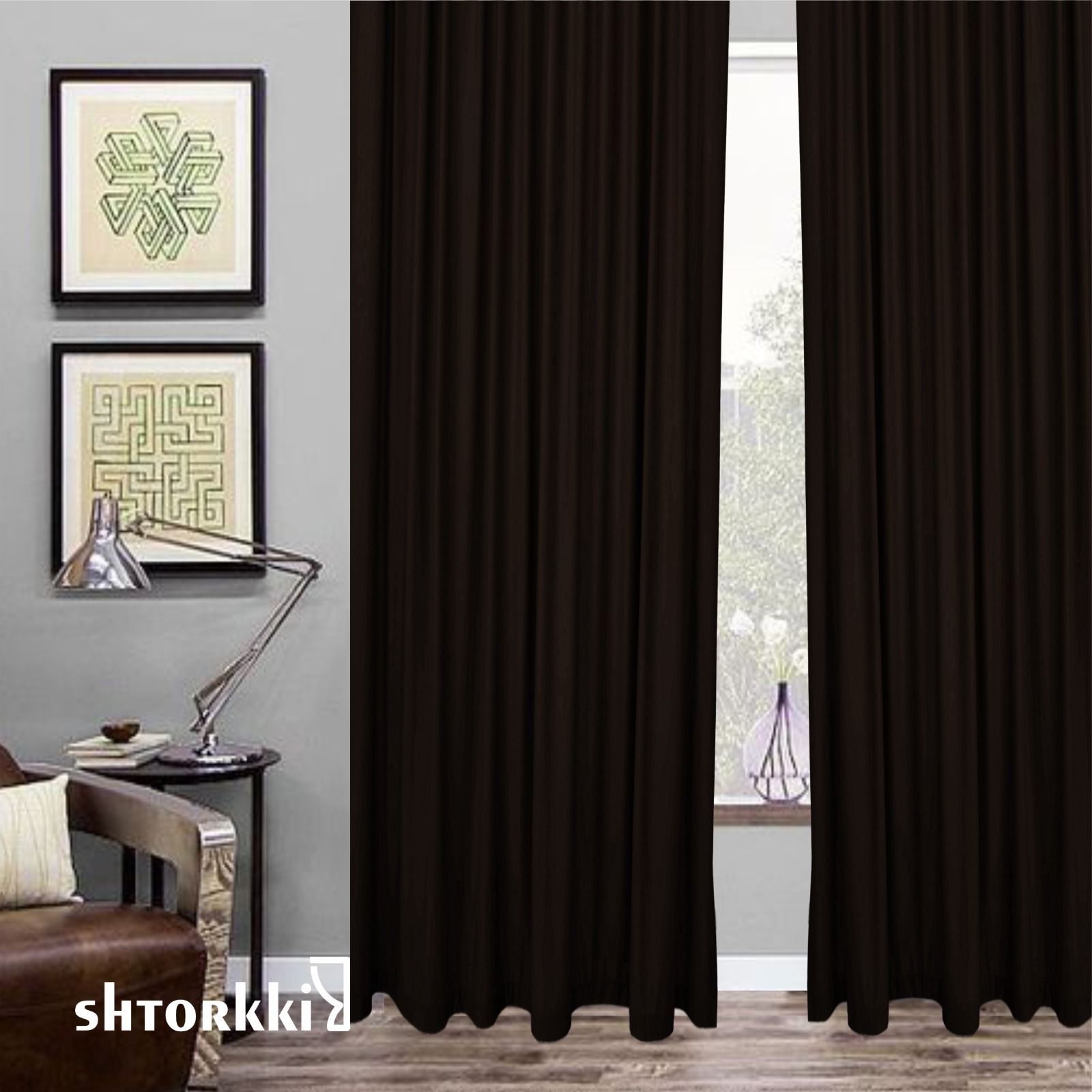 

Шторы shtorkki интерьерные бархат Brown 350х262 см, IB-110