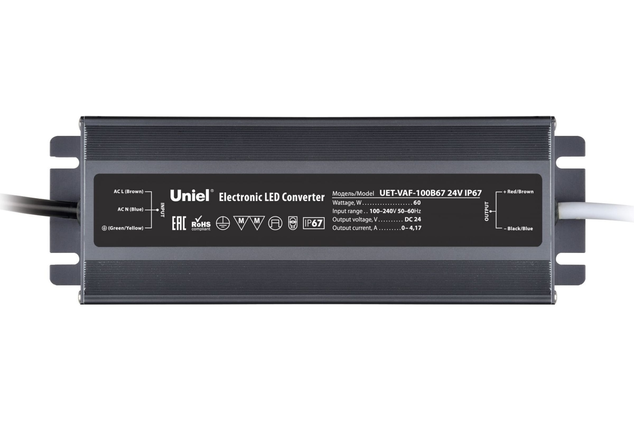 

Uniel Блок питания ультратонкий UET-VAF-100B67 24V IP67 UL-00009367