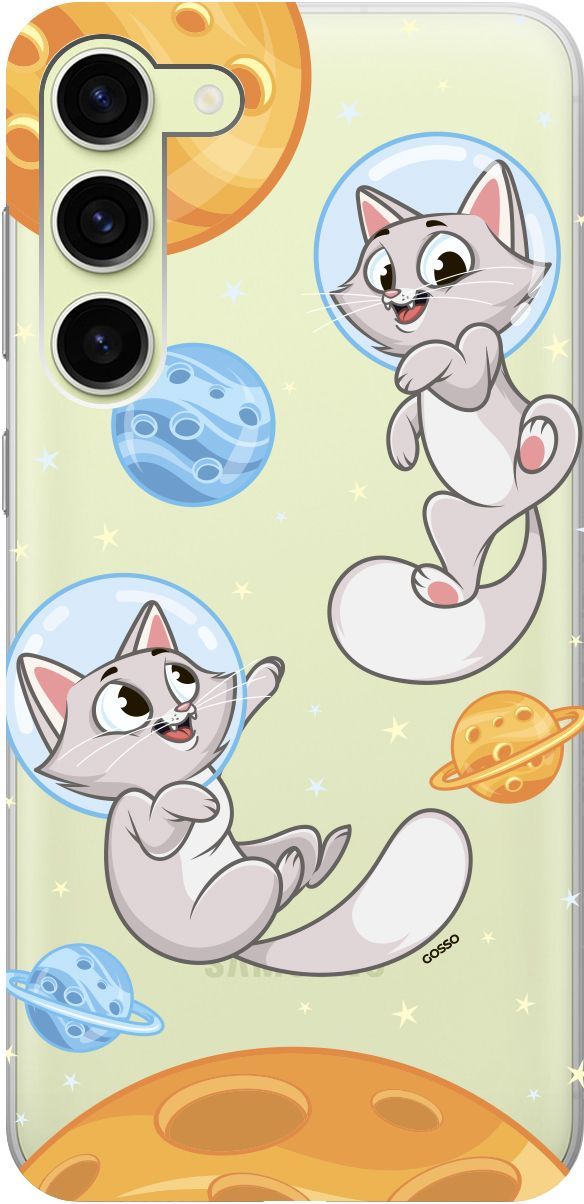 

Чехол на Samsung Galaxy S23+ с 3D принтом "CosmoCats" прозрачный, Прозрачный;оранжевый, 158389