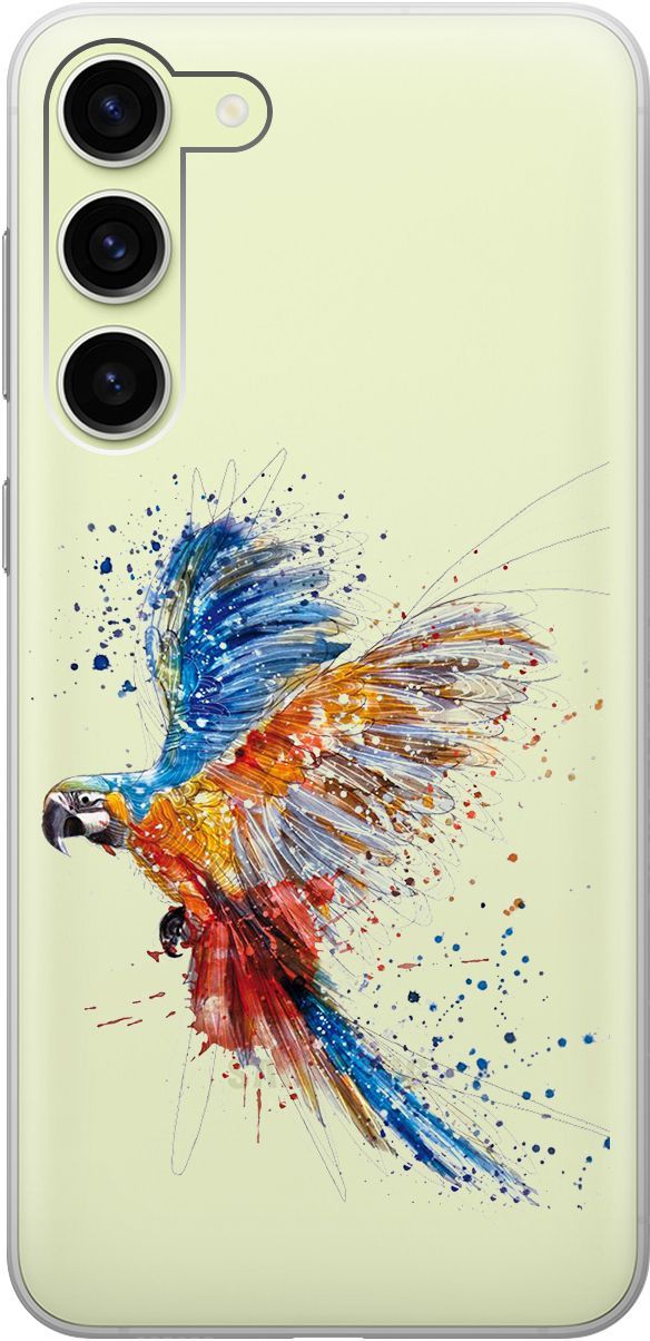 

Чехол на Samsung Galaxy S23+ с 3D принтом "Colorful Parrot" прозрачный, Прозрачный;голубой, 158389