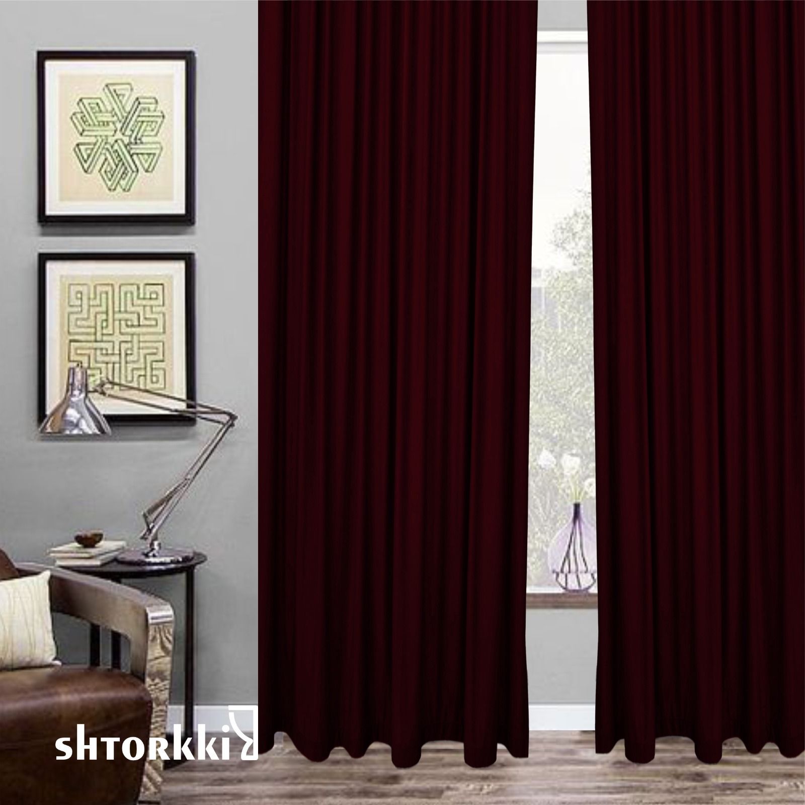 

Шторы shtorkki интерьерные бархат Burgundy 350х258 см, IB-125